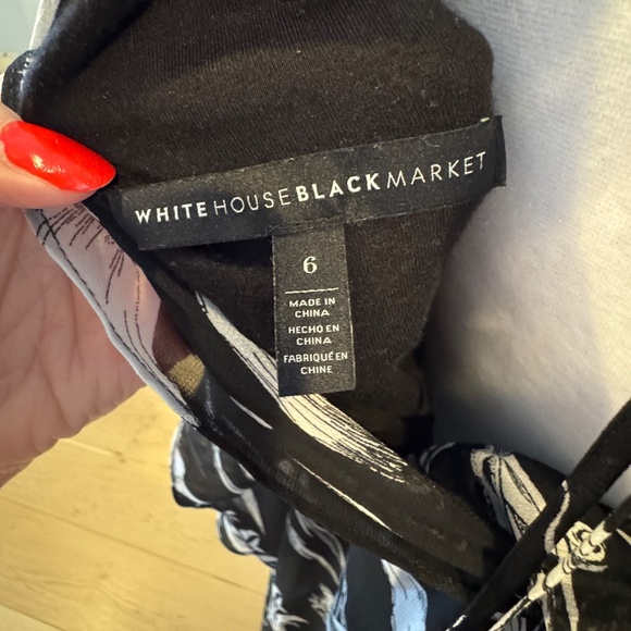 White House Black Market Black and White Sundress Sz 6 - Picture 8 of 9